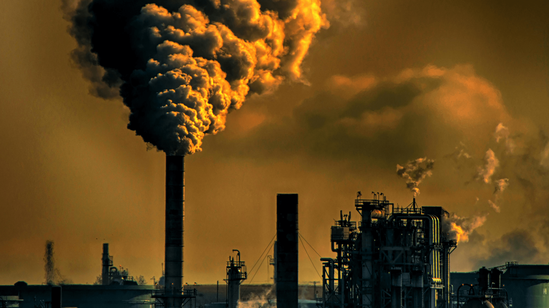 Polluted air leaving a factory smokestack