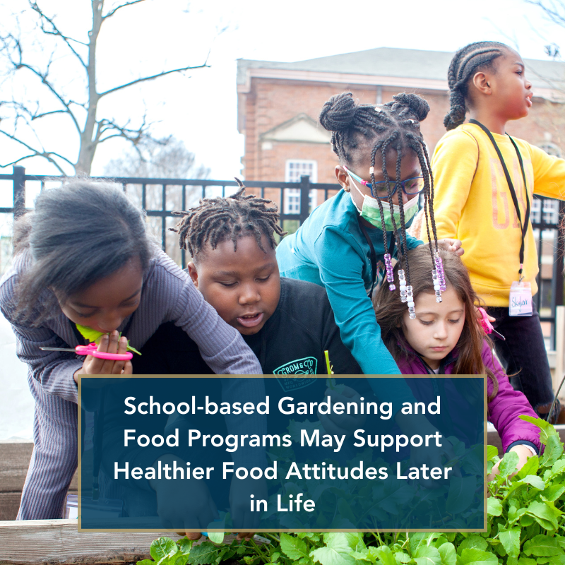 School-based gardening and food programs may support healthier food attitudes later in life