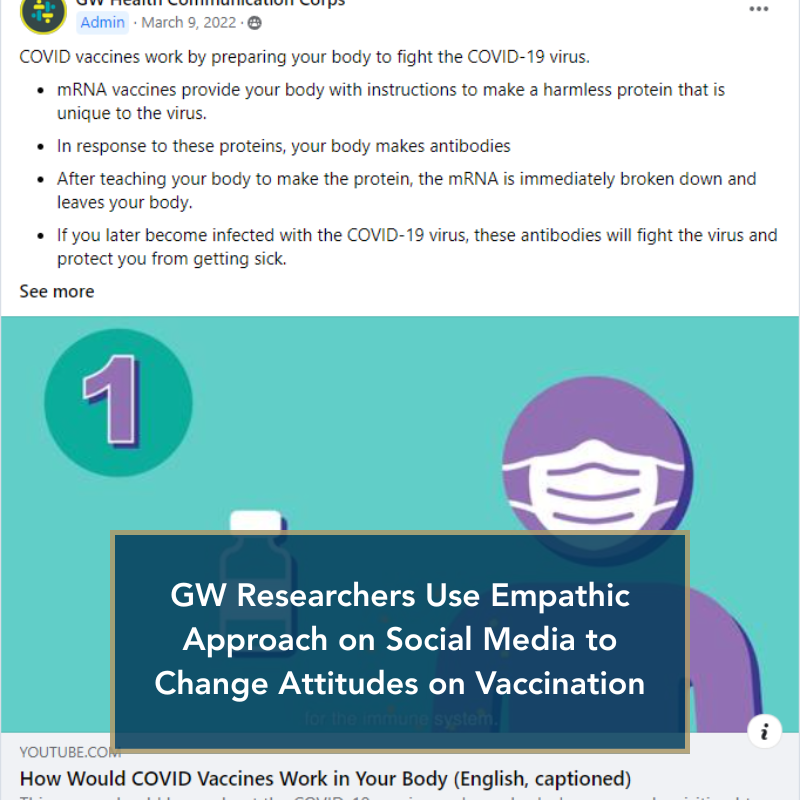 GW Researcher use emphatic approach on social media to change attitudes on Vaccination