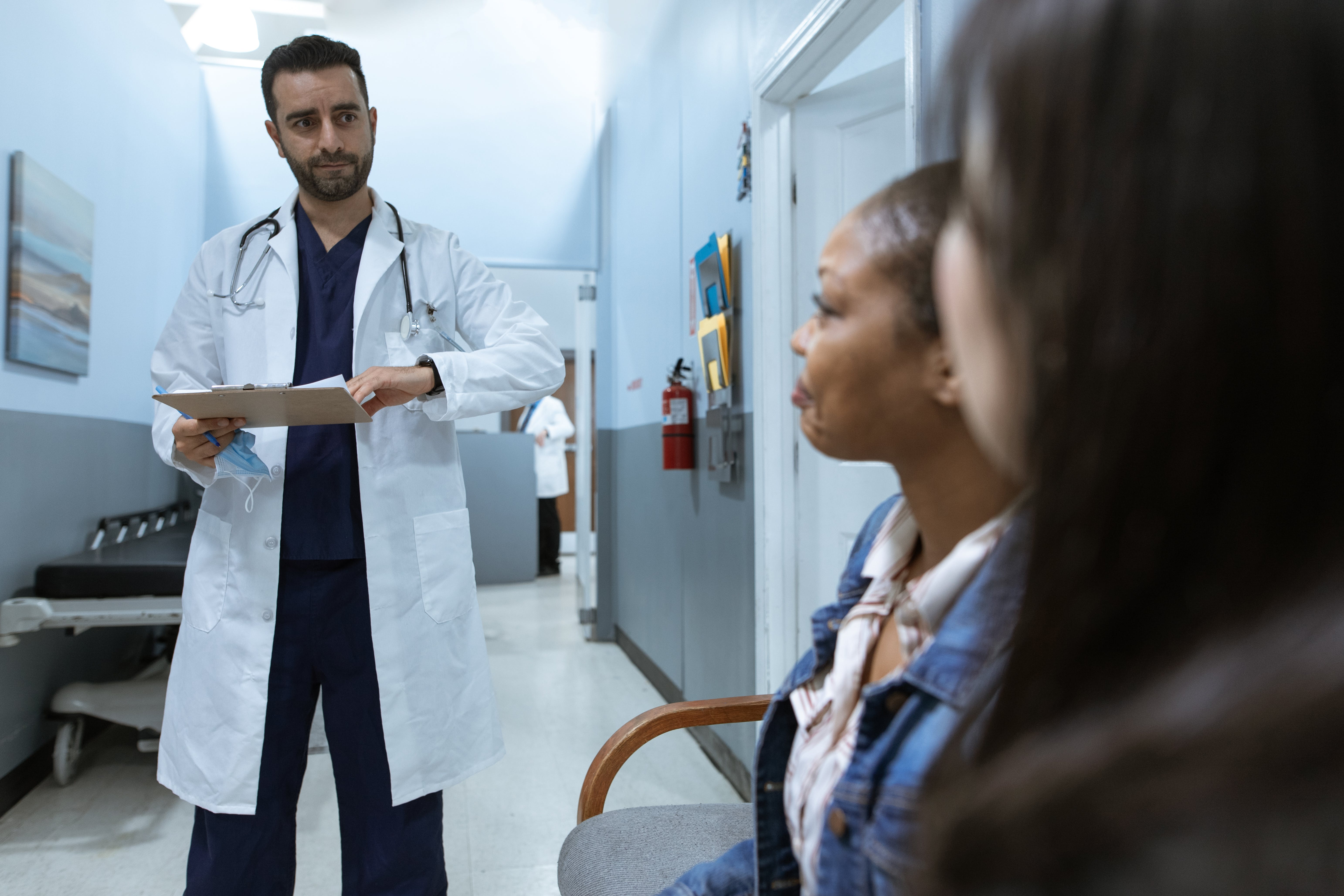 Doctor in a waiting room